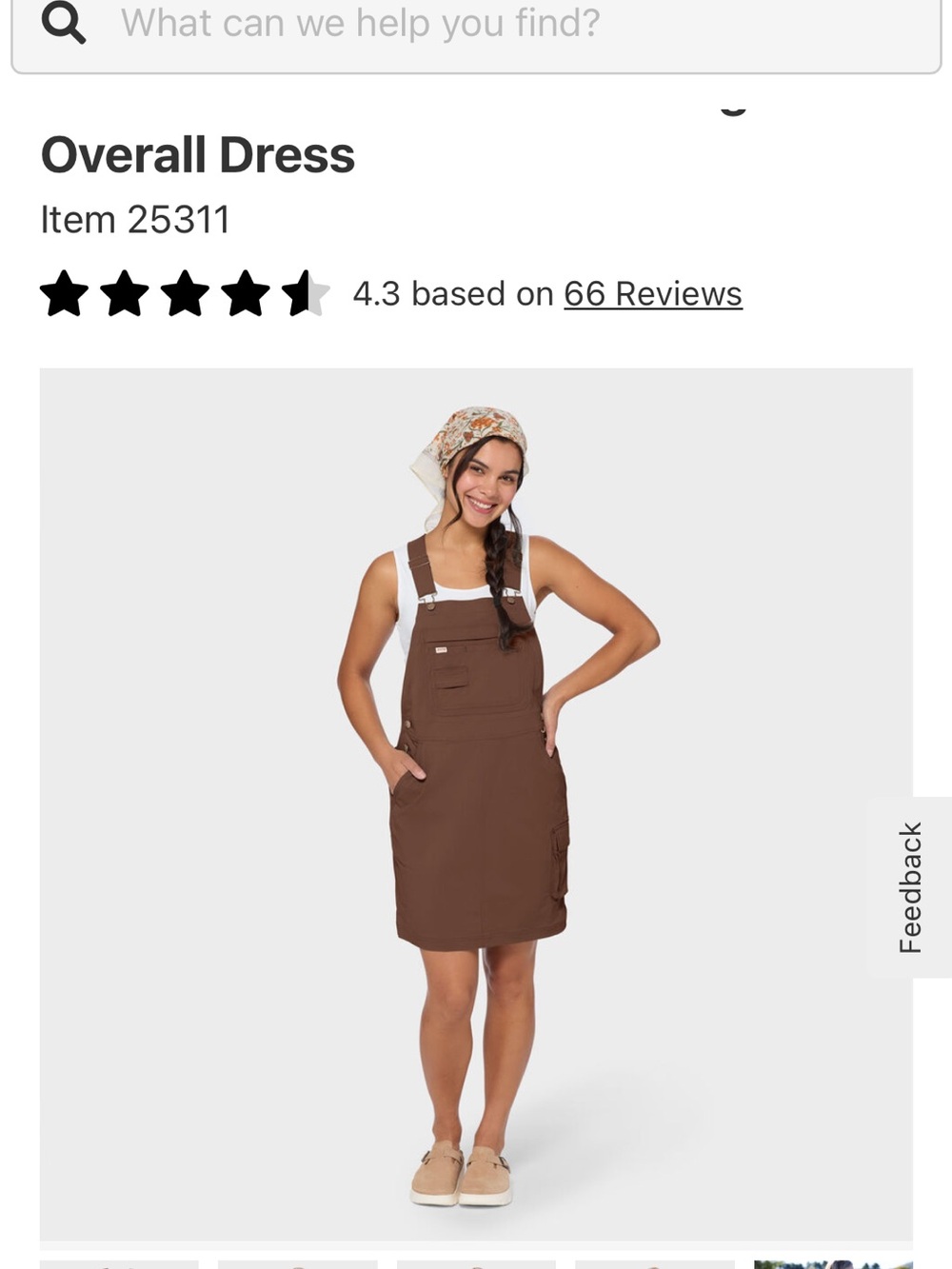Duluth Trading Co Brown Utility Overall Dress